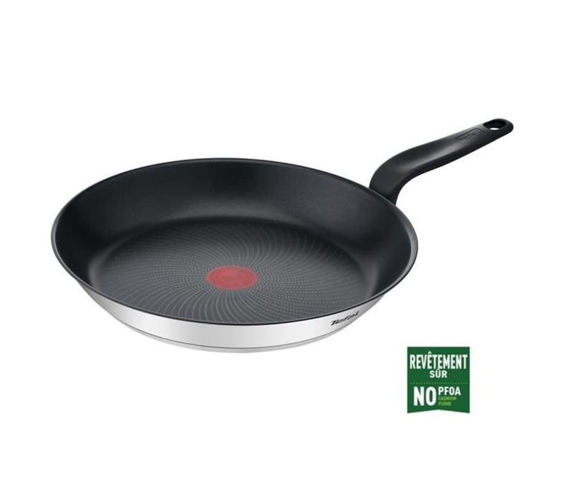 Poele Inox Avec Revetement Anti-adhésif 28 Cm Compatible Induction
