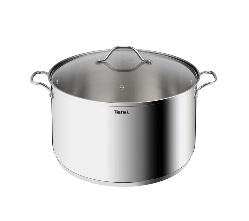 B8646404 Marmite 26 Cm Inox, Tous Feux Dont Induction, Garantie 5 Ans, Poignées Robustes, Couvercle