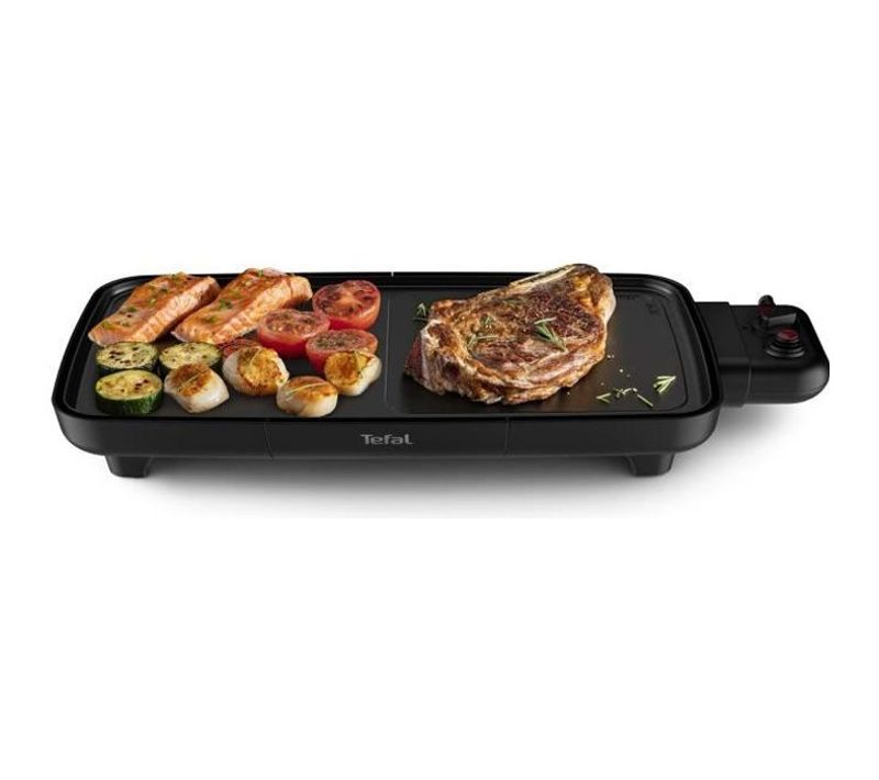 Plancha Électrique Booster, Chauffe Rapide, Deux Zones Cuisson, Thermostat, Large Surface - Cb642810