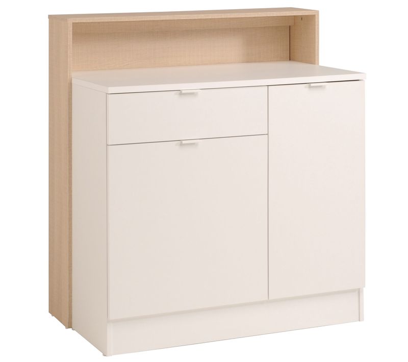 Key - Meuble Multifonctions - Module Cuisine 2 Portes 1 Tiroir / Bar / Travail - 103,5 X 59 X 115 Cm