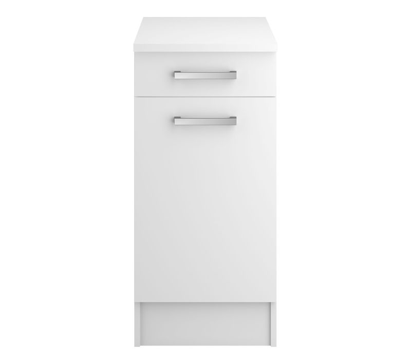 Bas 40 cm 1 porte 1 tiroir UNO blanc mat