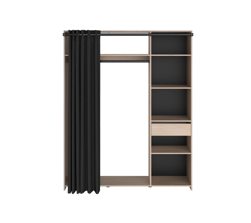 Kit dressing L 160 cm CELEST imitation chêne et noir