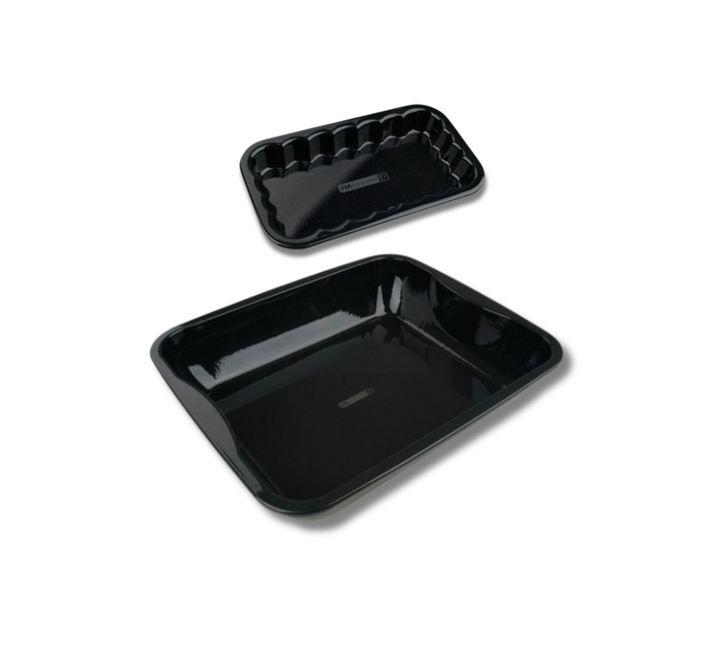 Lot De 2 Plats De Cuisson En Acier émaillé 40 X 34 Cm Et 21 X 12 Cm Barbecue
