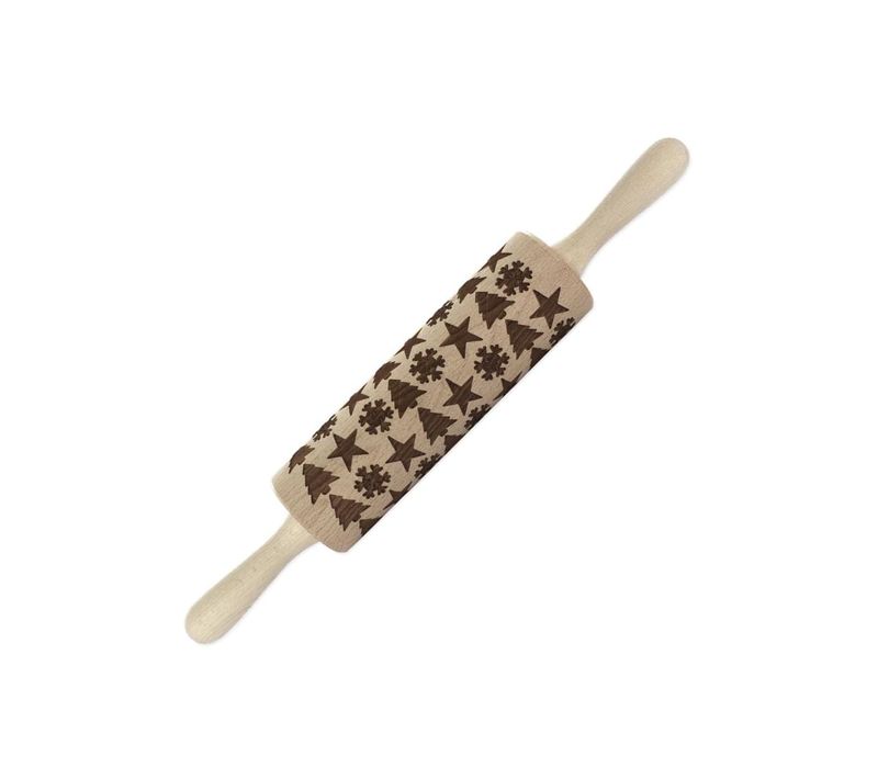 Rouleau à Pâtisserie En Bois Motif Noël 39 Cm Fackelmann Noël