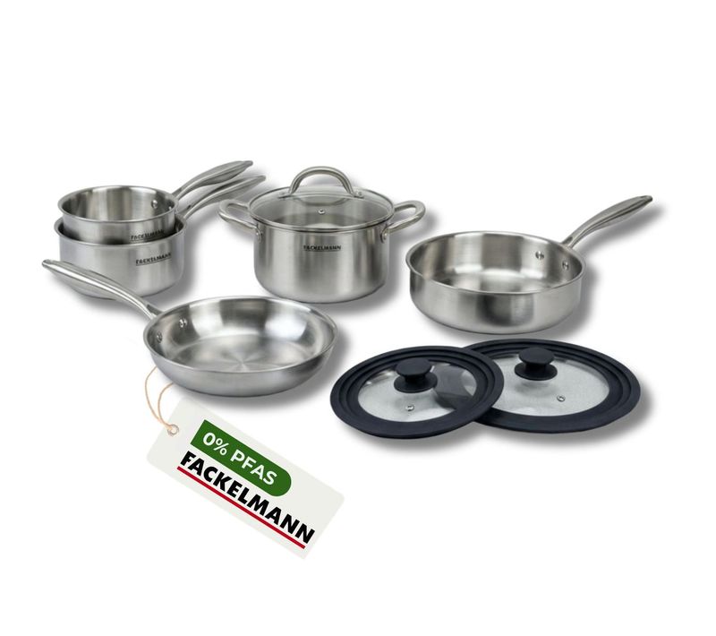 Poêles à Frire 24 Cm, Casseroles 14 Et 18 Cm, Faitout 20 Cm, Sauteuse 24 Cm Inox 18/10 Triply Et 2 …