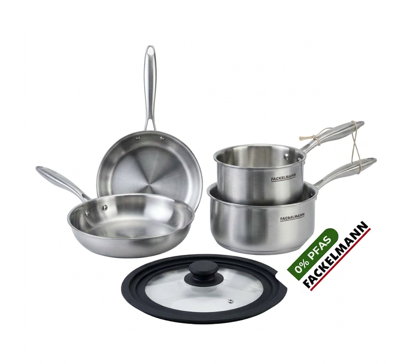 Batterie De Cuisine Avec 2 Poêles 24/28 Cm Et 3 Casseroles 14/16/18 Cm Avec 1 Couvercle De Cuisson …
