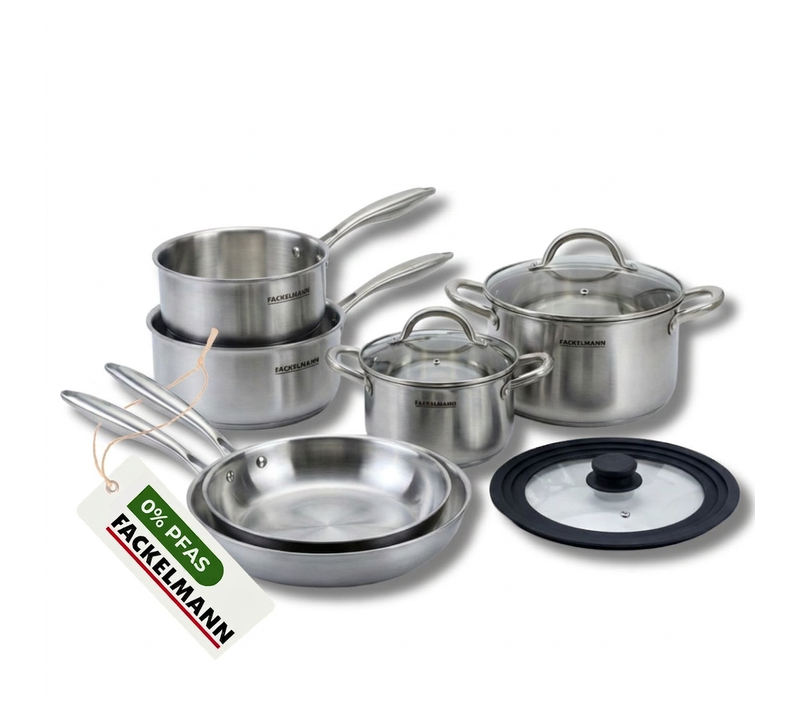 Batterie De Cuisine Avec 2 Poêles 24/28 Cm Et 3 Casseroles 14/16/18 Cm Avec 1 Couvercle De Cuisson …