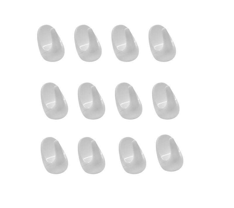 Ensemble De 12 Mini Crochets Adhésifs Blancs Tecno