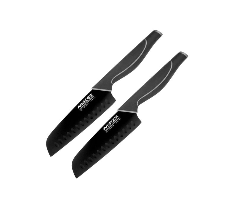 Ensemble De 2 Couteaux De Cuisine Santoku Lame De 16 Cm Black Edition
