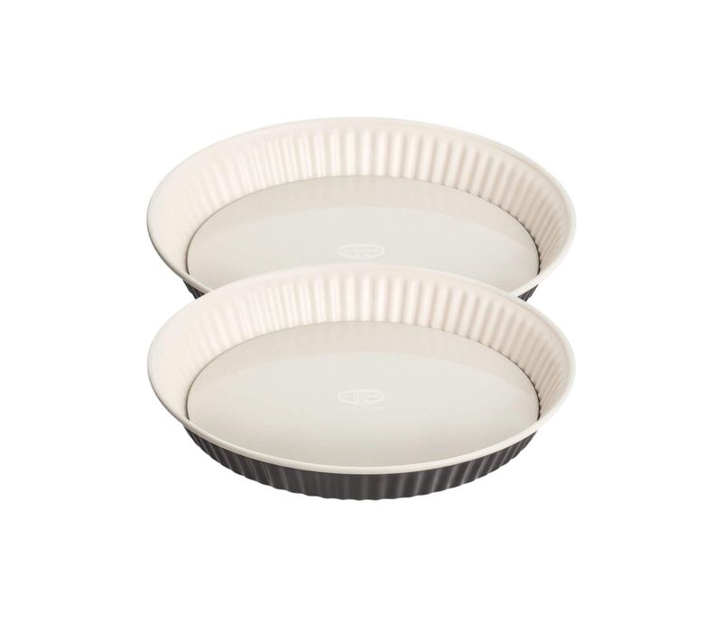 Ensemble De 2 Moules à Tarte Quiche 28 Cm En Email Dr. Oetker Exclusive