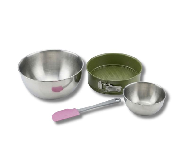 Set Pâtisserie Avec Moule à Manqué à Charnière 24 Cm, 2 Bols à Mixer Et Spatule