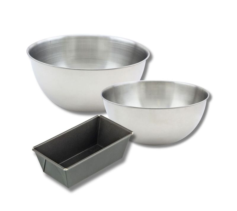 Set Pâtisserie Avec Mini Moule à Cake 20 Cm, 2 Bols à Mixer Et 1 Spatule Zenker