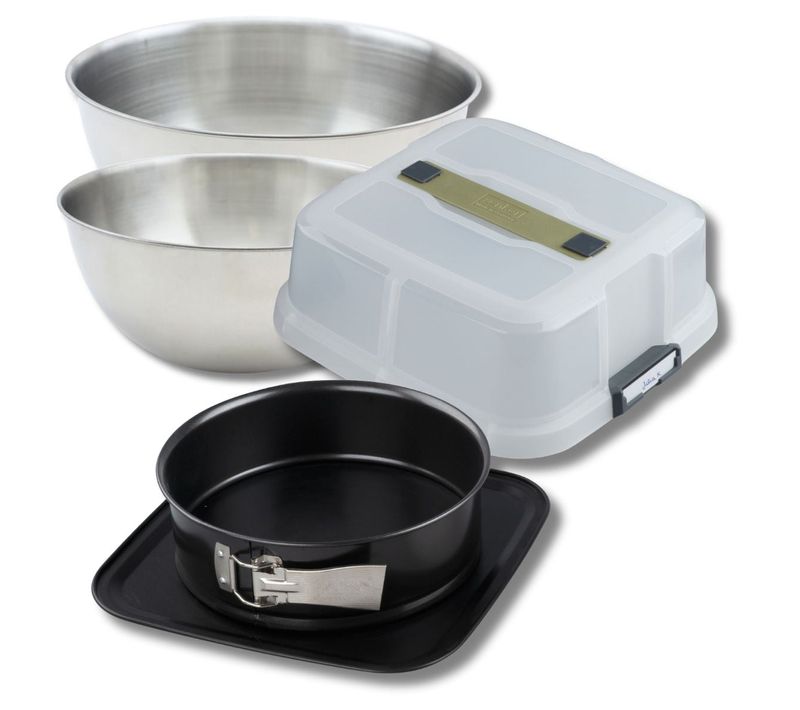 Set Pâtisserie Moule à Manqué 23 Cm Avec Couvercle, 2 Bols à Mixer Et 1 Spatule Zenker