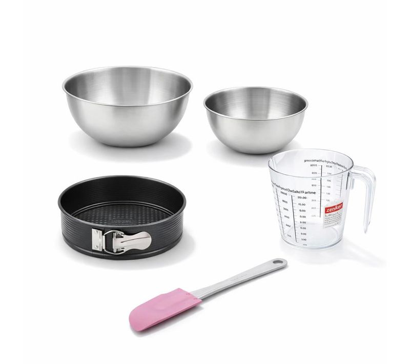 Set De 5 Ustensiles De Pâtisserie Moule à Manqué Bol Spatule Et Verre Doseur Black Metallic Black M…