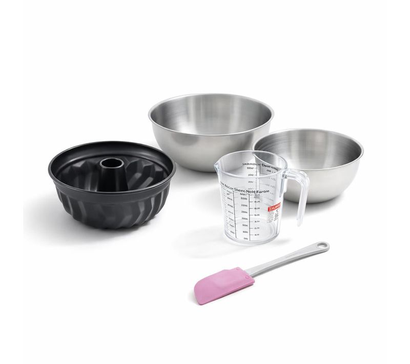 Set De 5 Ustensiles De Pâtisserie Moule à Gâteaux 2 Bols Spatule Pâtisserie Et Verre Doseur Black M…