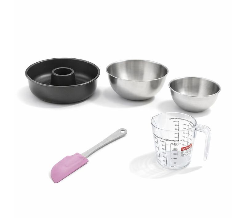Set De 5 Ustensiles De Pâtisserie Moule à Gâteaux Bols Spatule Verre Doseur Black Mettallic Black M…