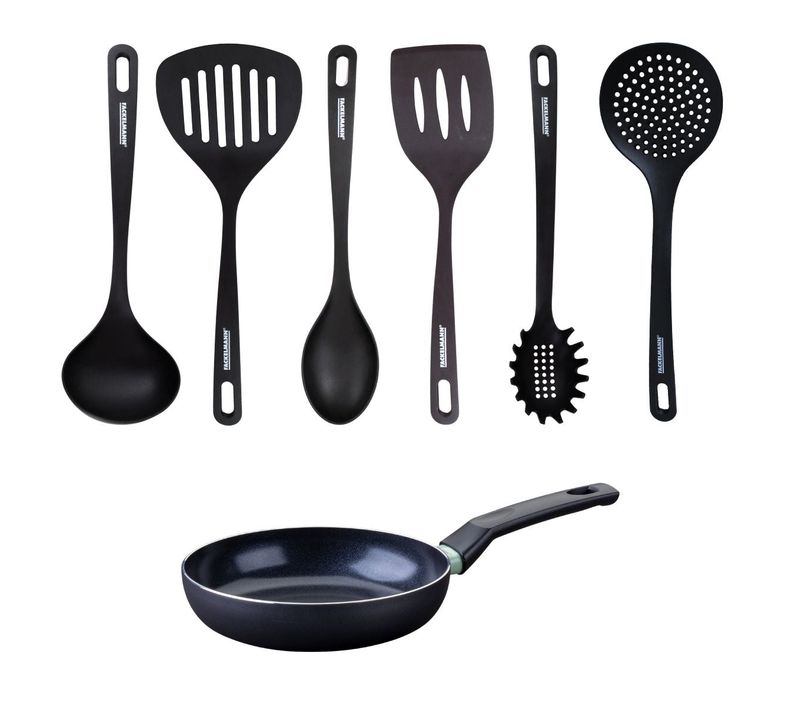 Set Poêle Antiadhésive Céramique 20 Cm Et 6 Ustensiles Brandao