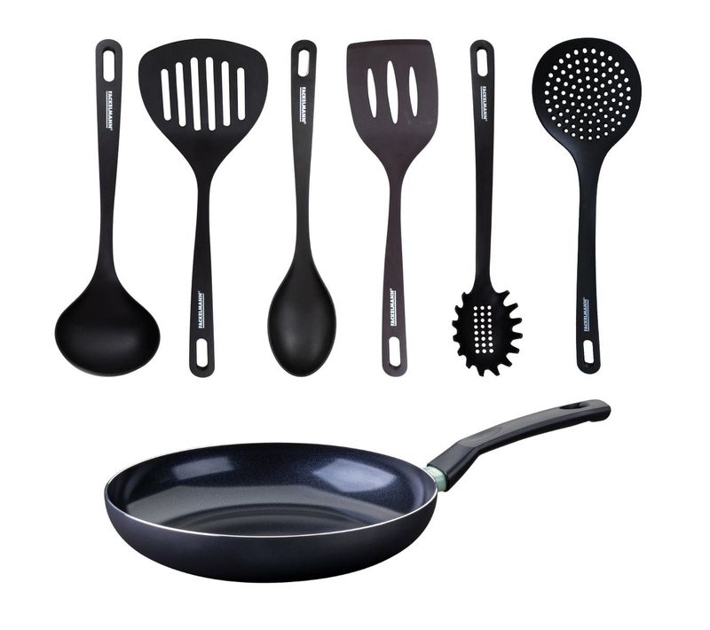 Set Poêle Antiadhésive Céramique 28 Cm Et 6 Ustensiles Brandao