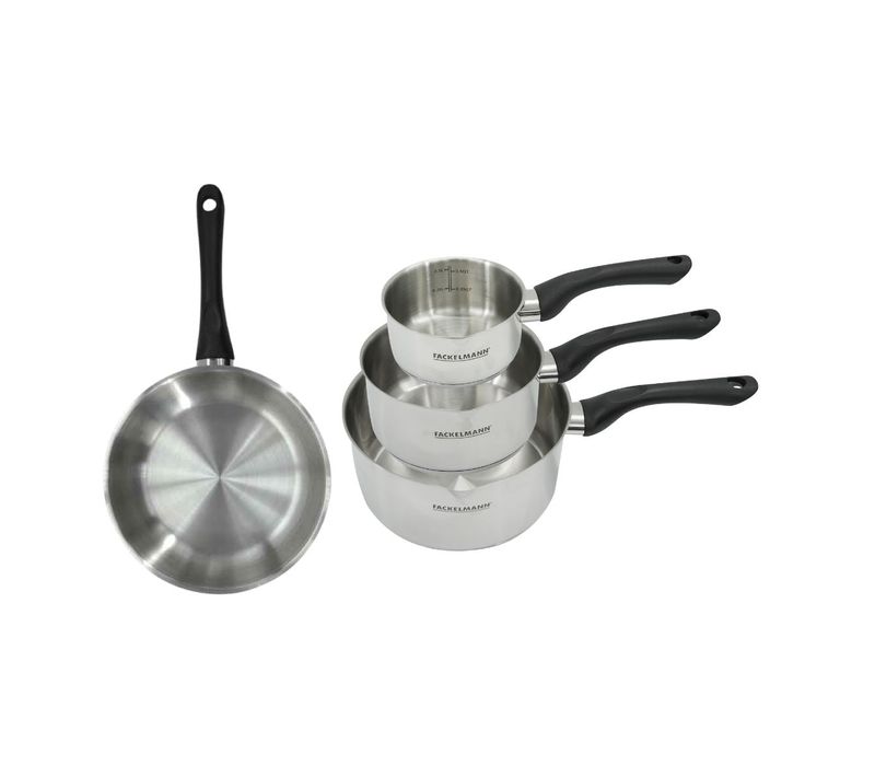 Set Poêle 20 Cm Et 3 Casseroles 12 16 Et 20 Cm En Inox Geneva
