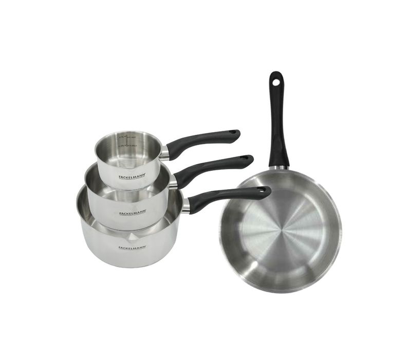 Set Poêle 24 Cm Et 3 Casseroles 12 16 Et 20 Cm En Inox Geneva