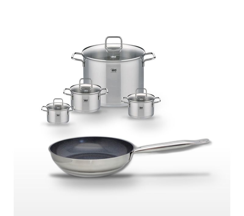 Lot Poêle 24cm Elo Profi Therm Platinum et 4 Faitouts Elo Citrin