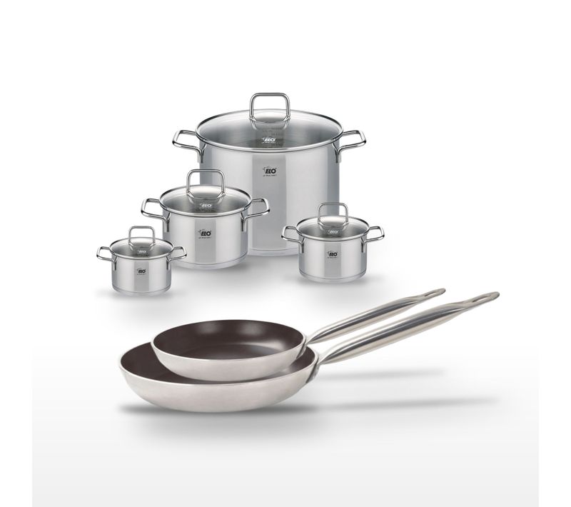 Lot Poêles 24/28 Cm Et Faitouts 14/16/20/26 Cm Elo Bistro Line