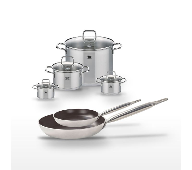 Lot De 2 Poêles 24/32 Cm Et 4 Faitouts Elo Bistro Line