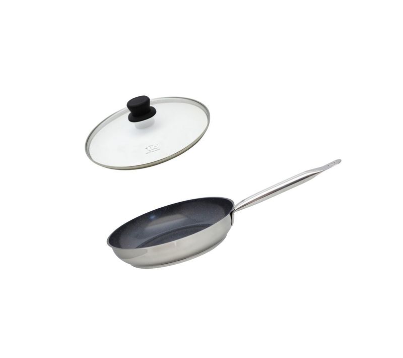 Set Poêle 24 Cm Céramique Sans Pfas Et Couvercle Profi Therm Platinum Elo