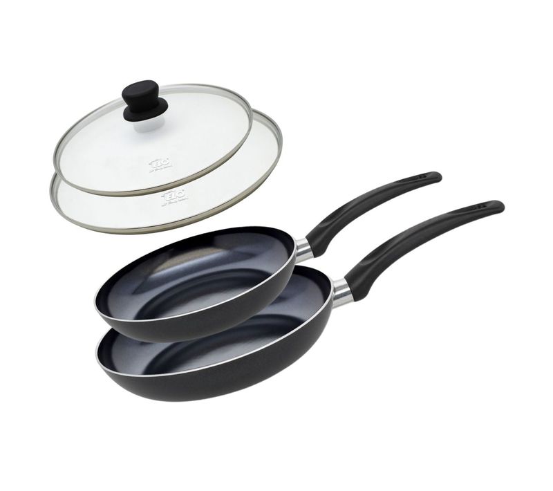 Set De 2 Poêles 28 Et 32 Cm Céramique Sans Pfas Et 2 Couvercles Elo Prima Cucina