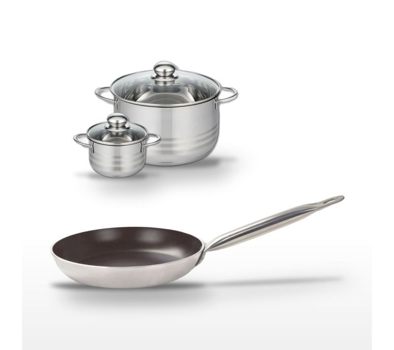 Lot Poêle 24cm Céramique et Faitouts 12/24cm Elo Bistro Line
