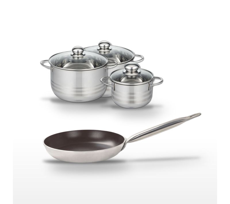Lot Poêle 32 Cm et 3 Faitouts 16/20/24 Cm Elo Bistro Line