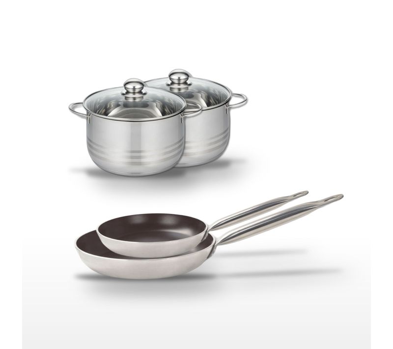 Lot De 2 Poêles 28/32 Cm Et 2 Faitouts 20/24 Cm Elo Bistro Line