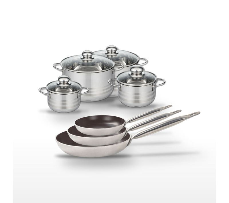 Lot Poêles 24/28/32 Cm Et Faitouts 14/16/20/24 Cm Elo Bistro Line