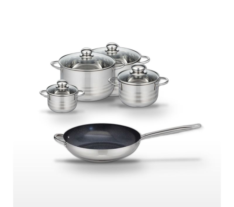 Lot Poêle 32cm et 4 Faitouts 12/16/20/24cm Elo Profi Therm Platinum