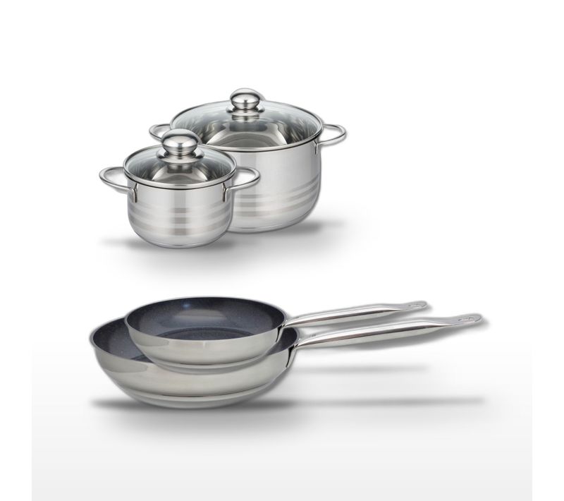 Lot De 2 Poêles 24/28 Cm et 2 Faitouts 16/24 Cm Elo Profi Therm Platinum