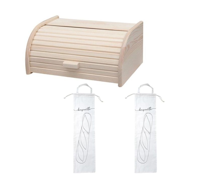 Set De 3 Ustensiles Pour Le Pain Avec Huche à Pain En Bois Pain