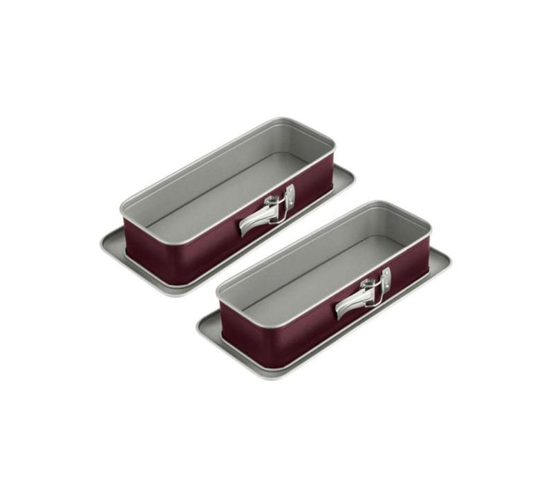 Lot De 2 Moules à Cake 30 Cm Bicolore Antiadhésif à Fond Amovible