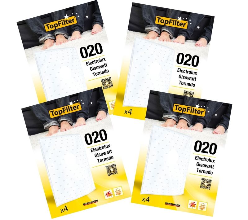 Lot De 4 Packs De 4 Filtres Aspirateur Seau 64020 Electrolux Et Tornado Premium