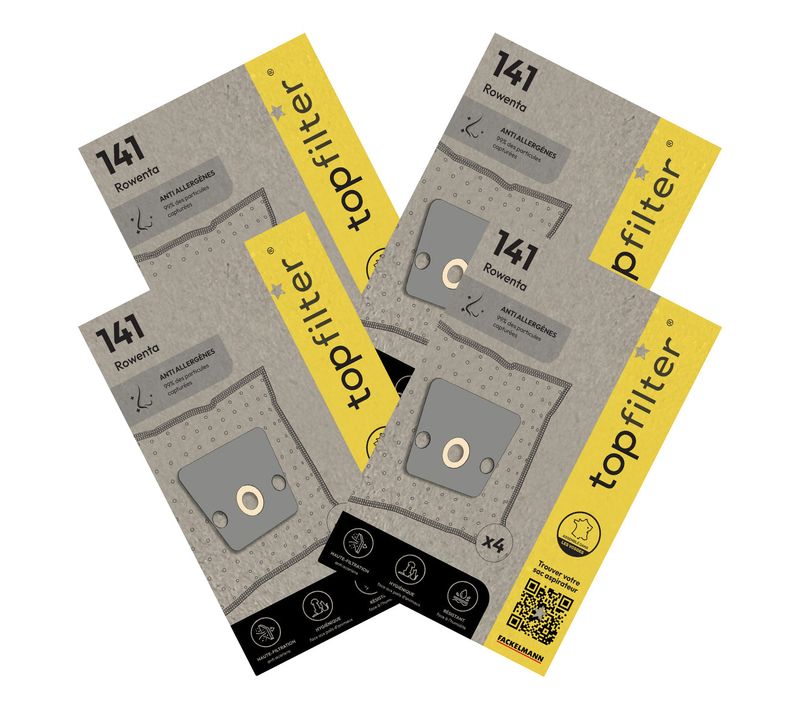 Lot De 4 Packs De 4 Sacs Aspirateur 64141 Rowenta Topfilter Premium