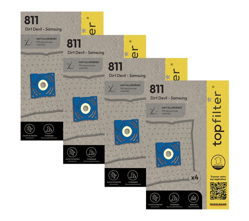 Lot De 4 Packs De 4 Sacs Aspirateur 64811 Samsung Et Dirt Devil   Premium