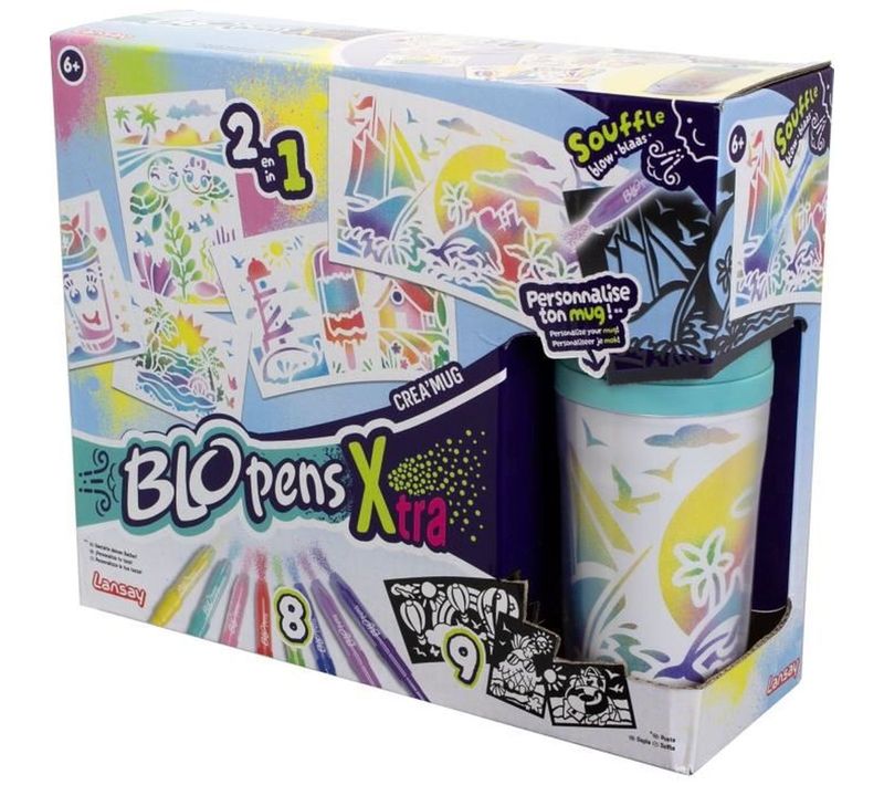 Kit Crea'mug Airbrush Pour Personnaliser Mug - 8 Feutres, 9 Pochoirs