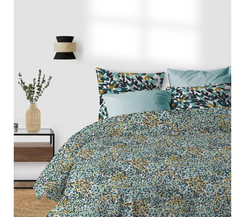 Parure De Lit Bio 2 Personnes Telma Avec Housse De Couette Et Taies D'oreiller Imprimé 240 X 220 Cm