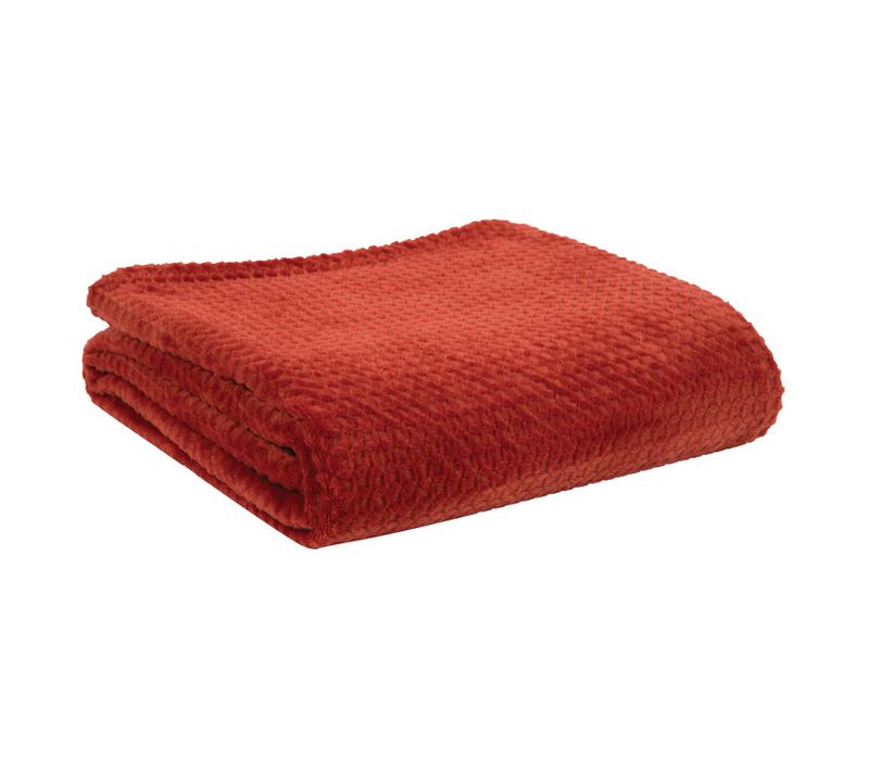 Plaid Gaufrette Terracotta 130 X 160 Cm