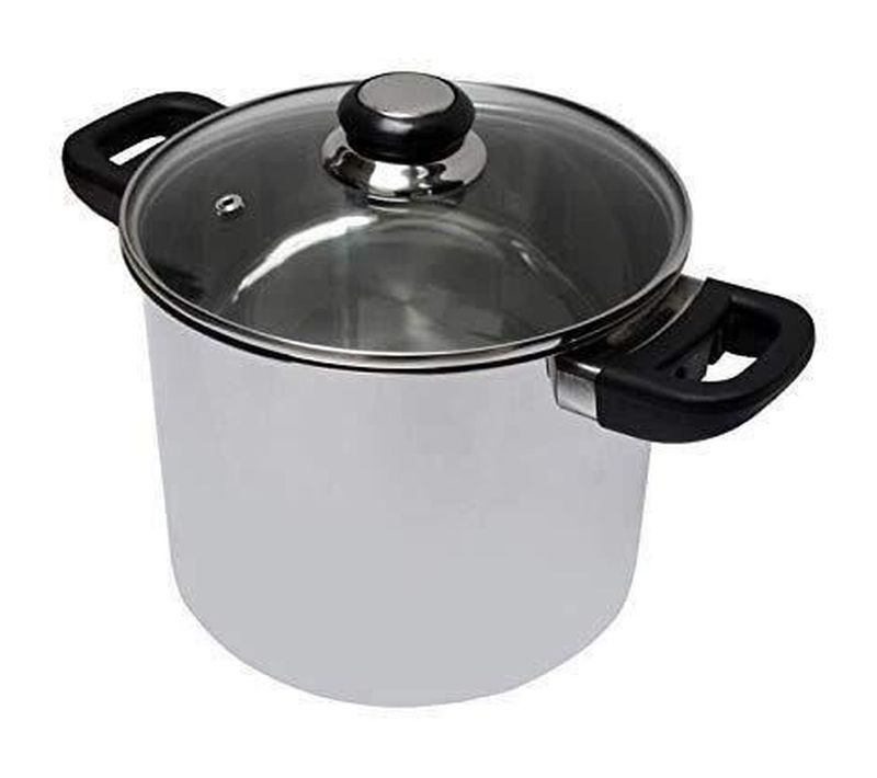 Marmite Traiteur Inox 24 Cm - Couvercle Verre et Poignées Bakélite