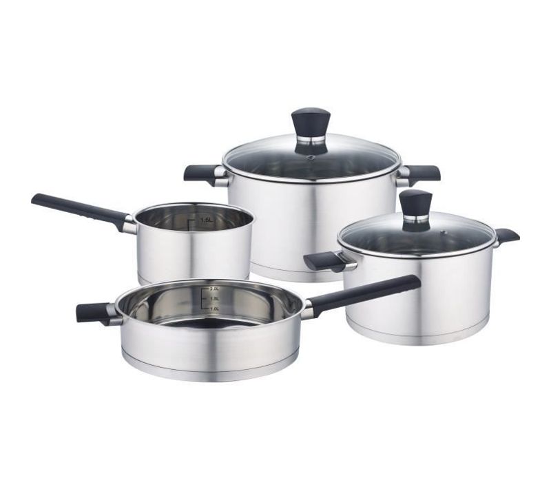 Batterie De Cuisine - Tous Feux Dont Induction - Acier Inoxydable - 6 Pieces - Inox - Gris