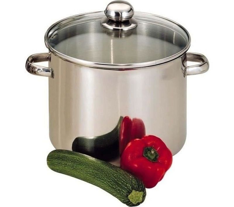 Marmite Inox 26 Cm - 11 L, Couvercle Verre, Tous Feux Dont Induction