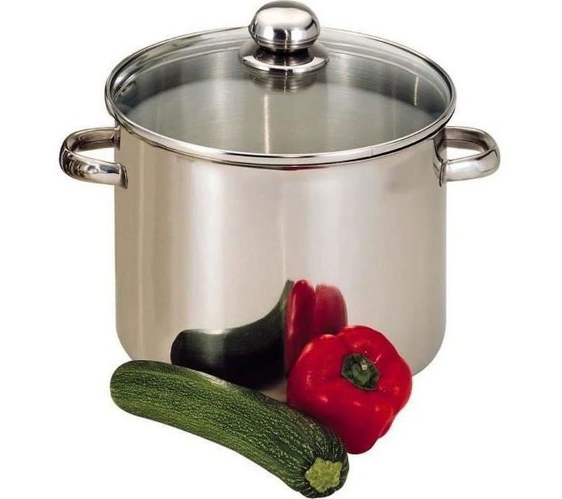 Marmite Inox 30 Cm 16 L Avec Couvercle Verre - Triple Fond, Induction