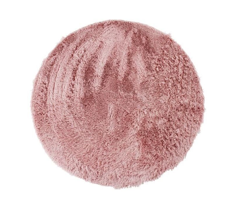 Tapis De Salon Ou Chambre Microfibre Extra Doux Ø 90 Cm Rose - 90143
