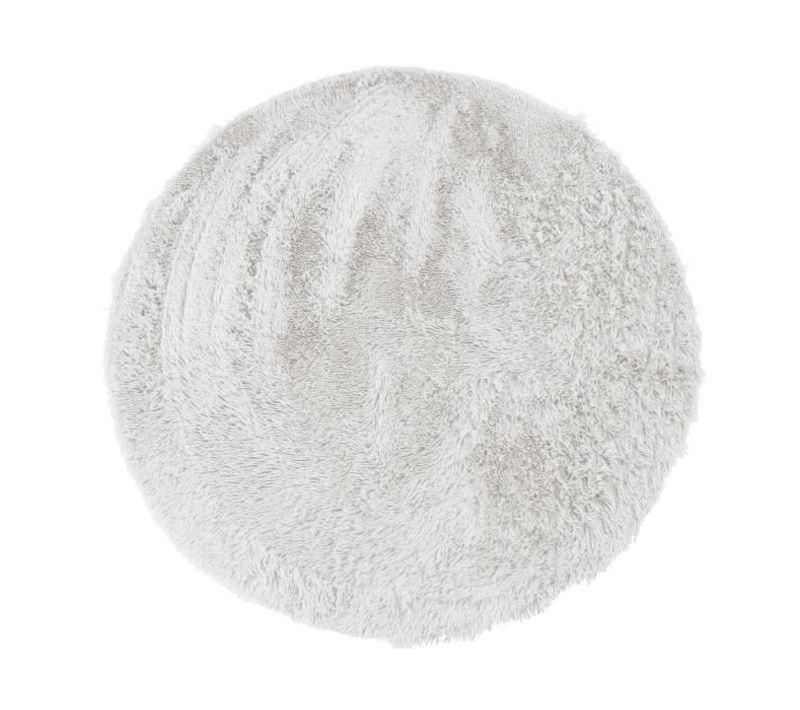 Tapis De Salon Ou Chambre - Microfibre Extra Doux - Ø 120 Cm - Blanc