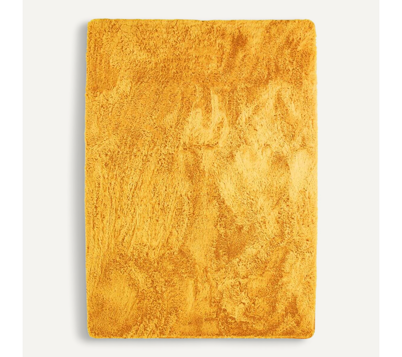 Tapis À Base Fine Et Souple Extra Doux Jaune 120x170